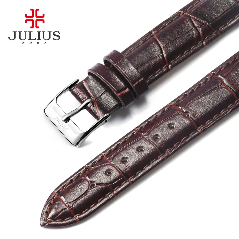 Watch Strap Genuine Leather Watchbands Julius Original Belt 8mm 10mm 12mm 14mm 16mm 18mm 20mm 22mm 24mm