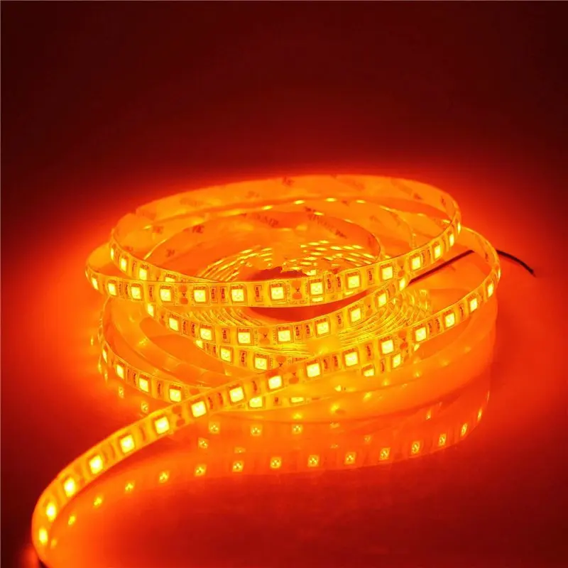 

Супер яркая гибкая лента 5 м/катушка 300 светодиодов 5050 SMD 60 светодиодов/м лента лампа IP65 водонепроницаемая автомобильная лодка l 12 в Рождество-оранжевый