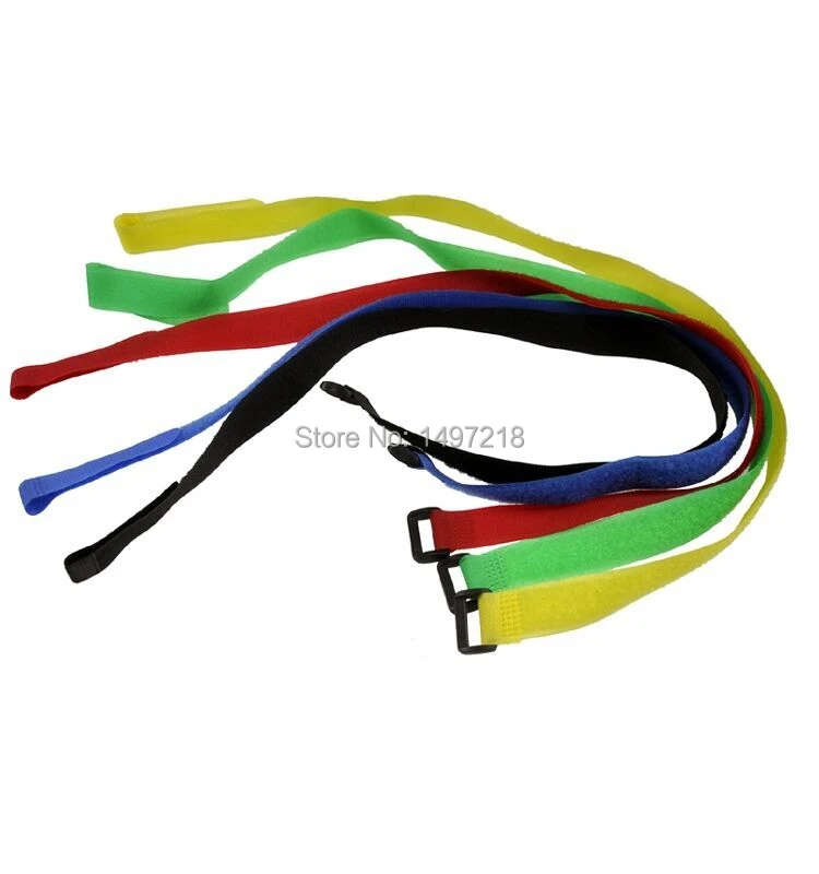 

Free Shipping 5pcs/lot 2cm*100cm magic tape cable tie nylon strap with Plastic button Hook Loop magic Tape with buckle