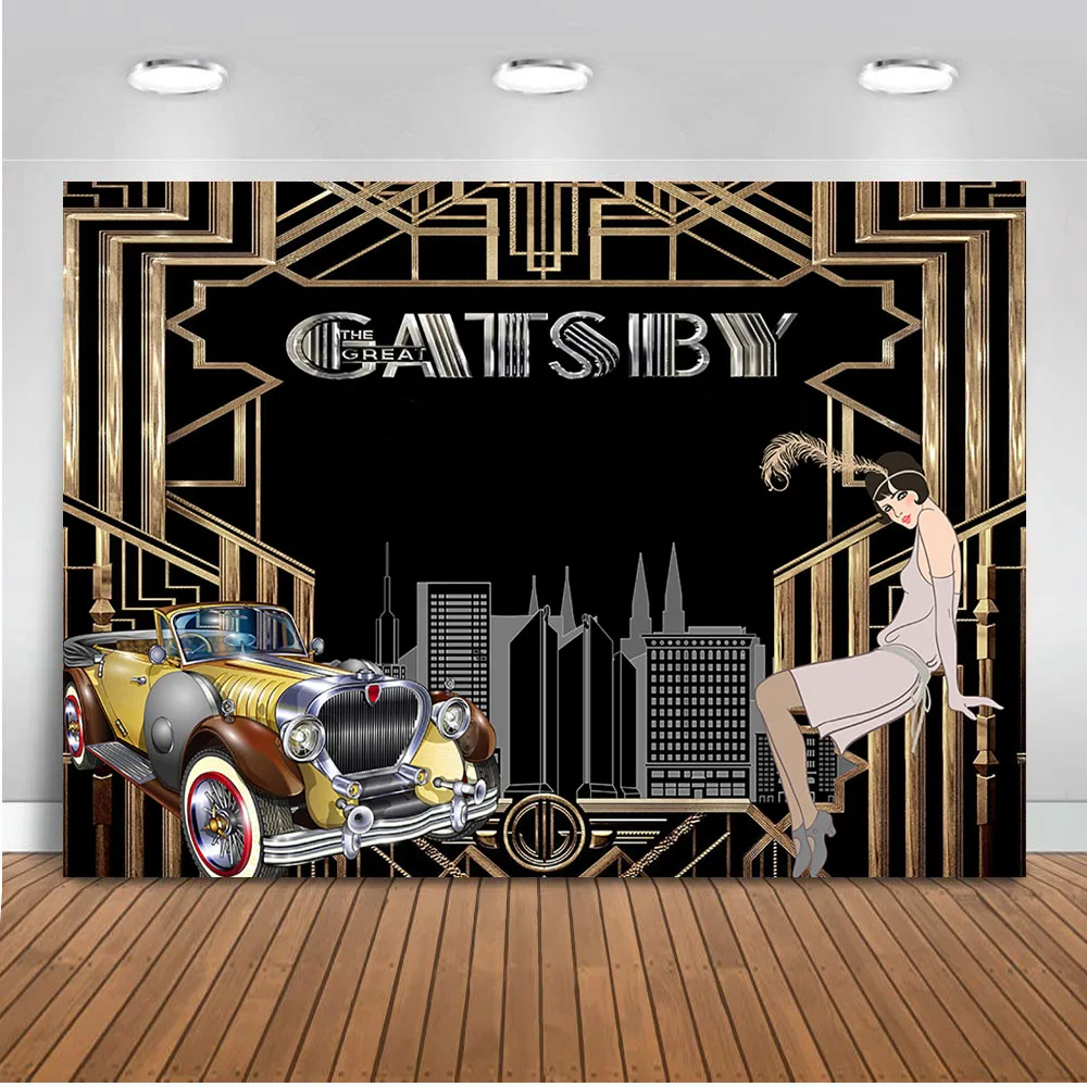  Great Gatsby Backdrop for Photography Birthday Theme Party Decoration 80s 90s parties Style Photo Background customize