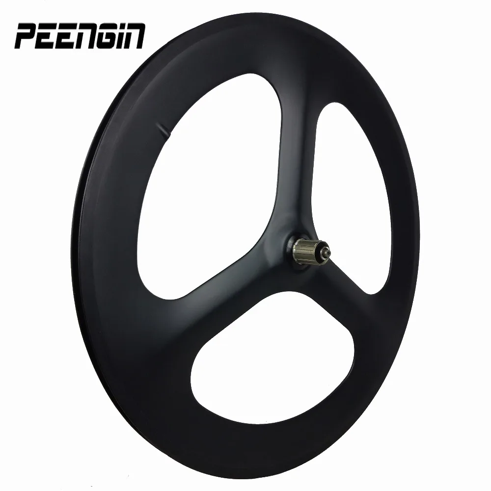 Tri Spoke Carbon Wheel Clincher 700C Road/Track Bike Tubular Triathlon Riding OEM/Brand Stickers&Color Painting Can Be Accepted