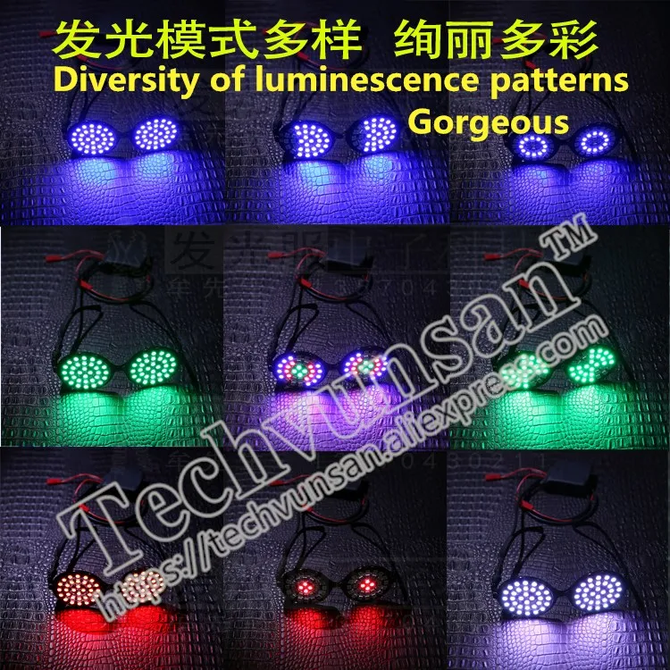 LED luminescence Rezz glasses Singer performance DJ stage Music Festival perform Nightclub Bar KTV Light eyeglasses