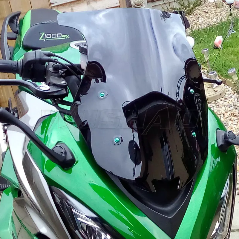 Motorcycle Double Bubble Windshield WindScreen Screen For 2017 2018  2019 Kawasaki Ninja 1000 Z1000 Z 1000 SX Z1000SX Iridium