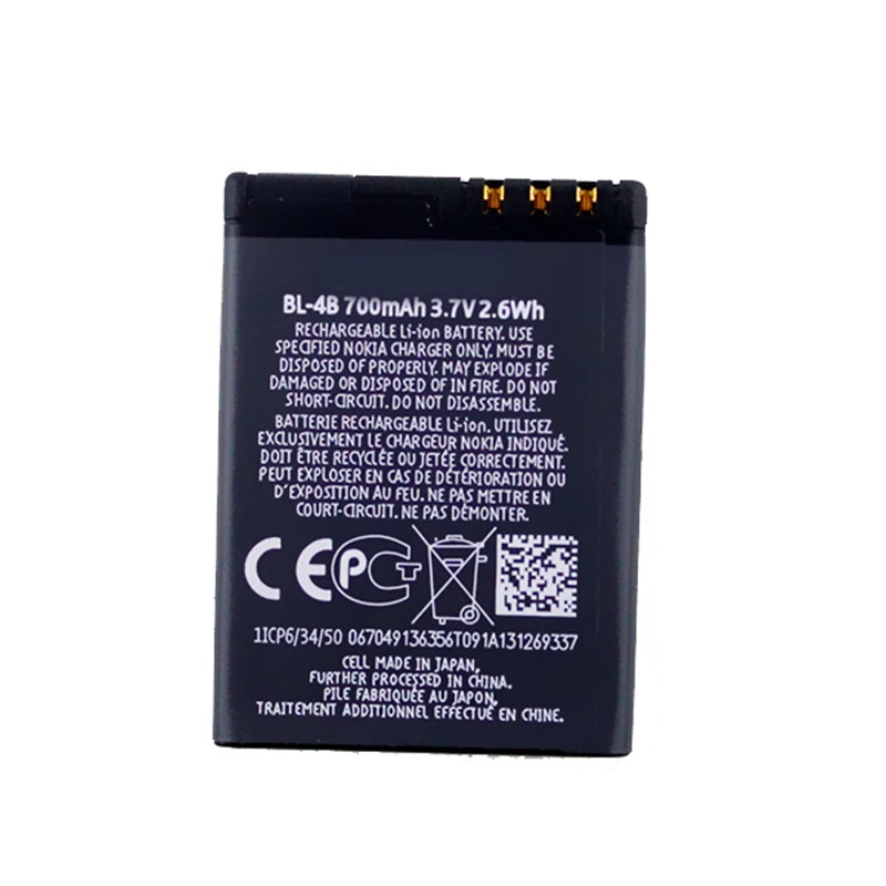 BL-4B BL4B 3.7V Battery 720mah Replacement For Nokia 2505 3606 3608 2670 2660 2630 6111 7070 Mobile Phone Rechargeable Battery