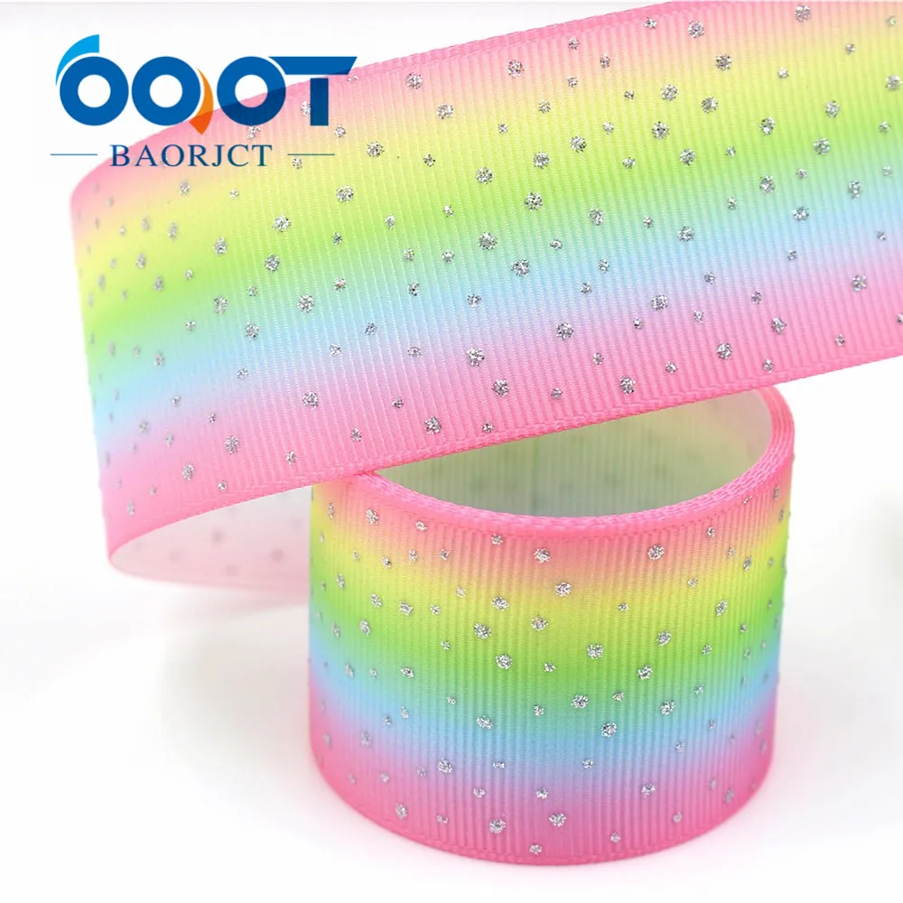 OOOT BAORJCT I-181123-278,38mm,10yards flash Ribbons Thermal transfer Printed grosgrain,Gift wrapping DIY handmade materials