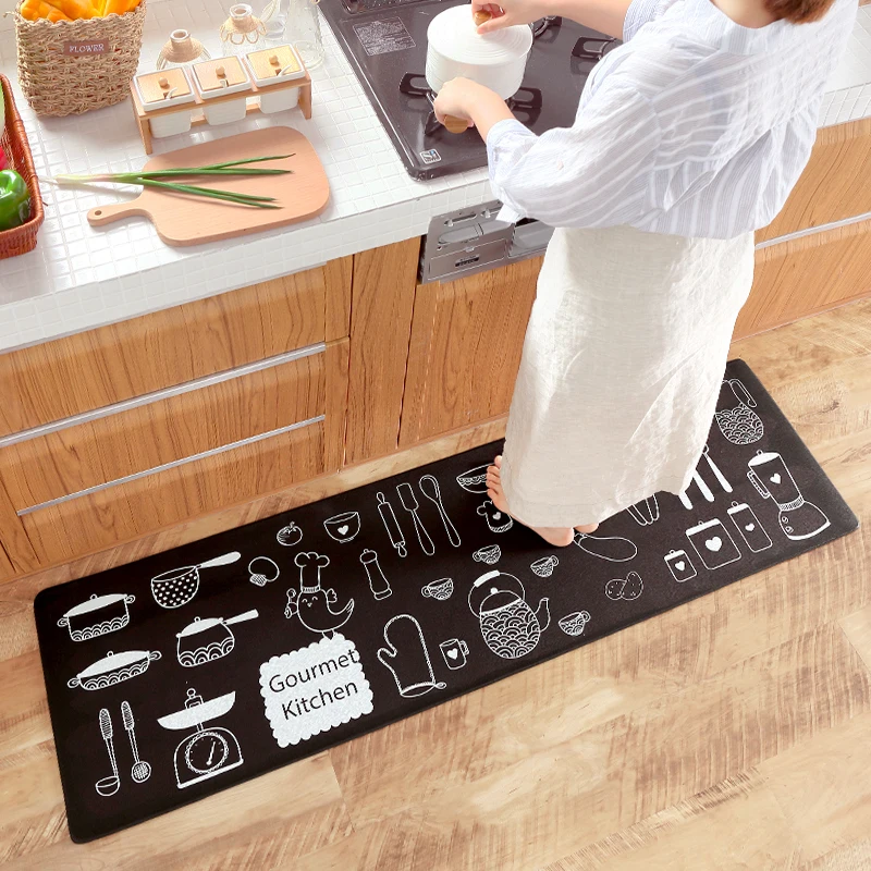 Cartoon Fruit Floor Mats, Long Kitchen Carpet, Anti-slip Mat, Relieve Foot Fatigue, Waterproof and Oil-proof