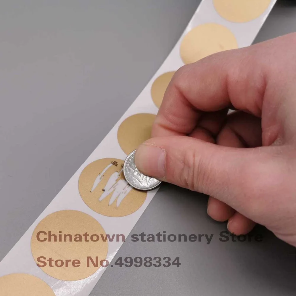 

100pcs 30mm Gold Round Scratch Off Stickers Labels Tickets Promotional Games