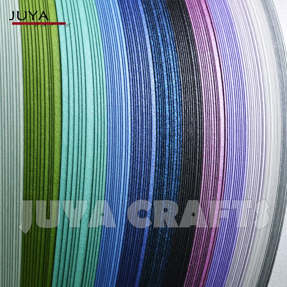 Juya Metallic Paper Quilling 24 Mixed Colors Set 2/3/5/7/10mm width Available, double side paper stripshining