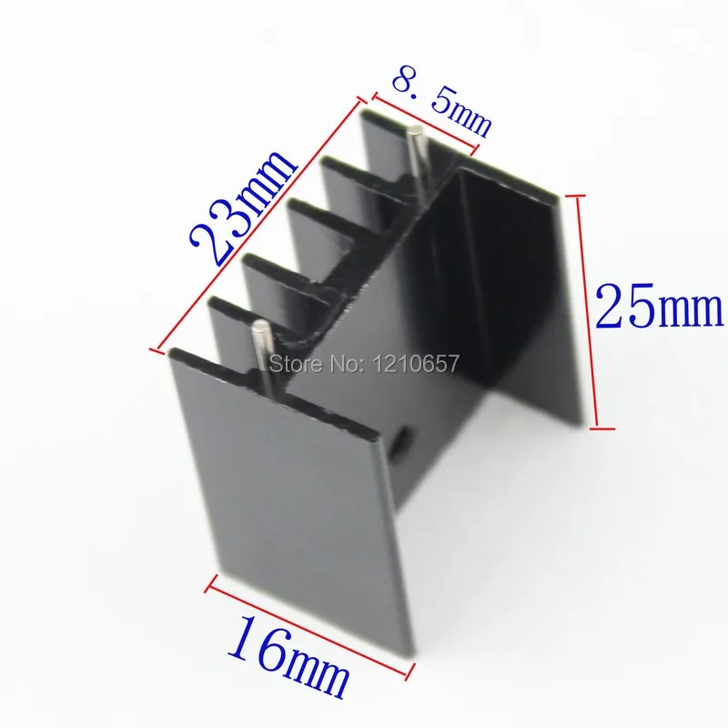 5 stks lot 25x23x16mm Triode Transistor IC Koellichamen Aluminium Heatsink Radiator Met Naald