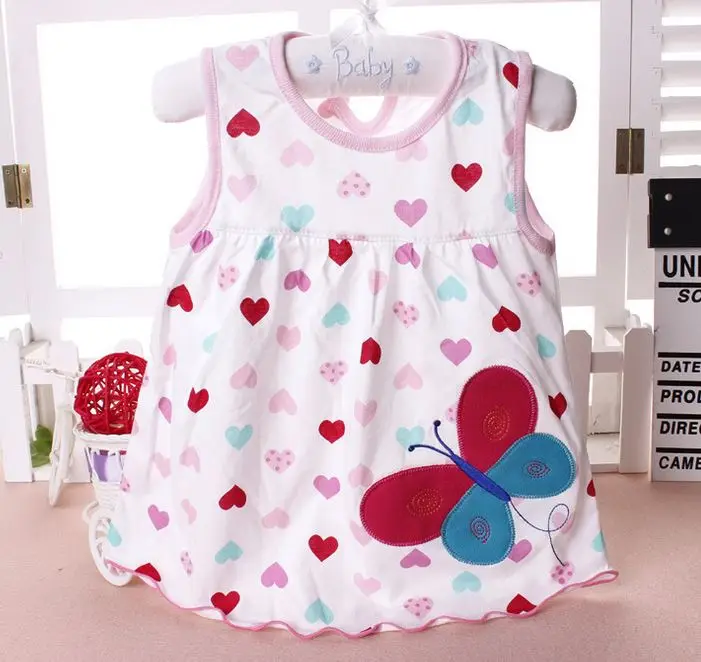 Top Quality Baby Dresses Princess 0-2years Girls Dress Cotton Clothing Dress Summer Girls Clothes Low Price