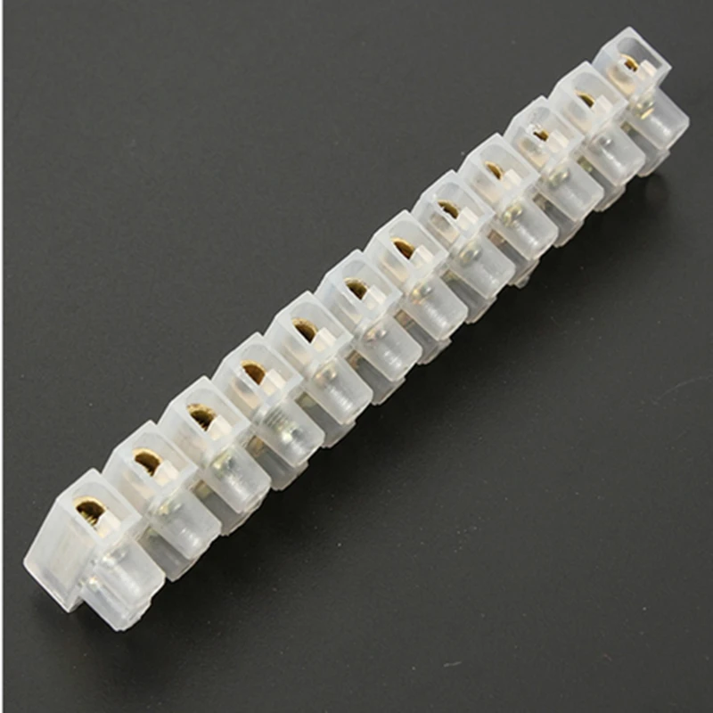 Screw Terminal Barrier Connector 2pcs Electrical Wire Connection 12Position  Strip Block 30A