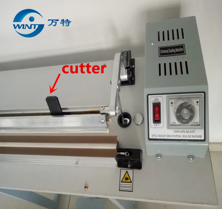 800MM Impulse Sealer With Cutter Foot Sealing Machine Pedal Impulse Electrical Sealing Machine Aluminum Bags Sealer Tools