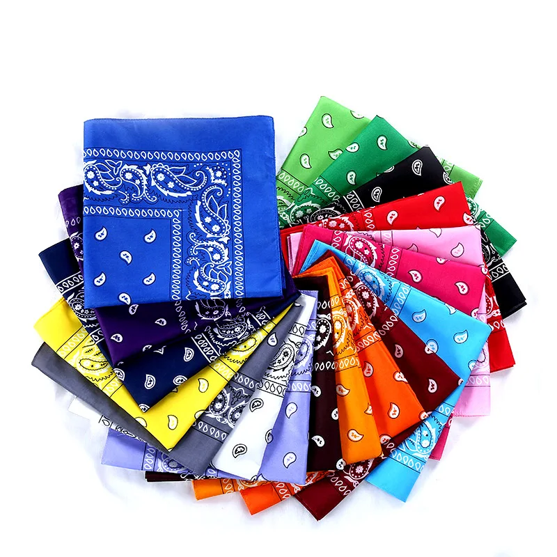 High quality 55x55cm bandana Unisex Hip Hop Fashion Headwear Hair Band Neck Scarf Wrist Wraps Square scarves print Handkerchief