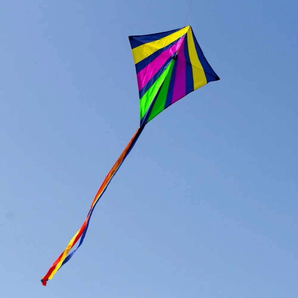 Outdoor Fun Sport New Arrive Magical Rhombus Kite / Diamond Kites For Children With Handle And Line Good Flying