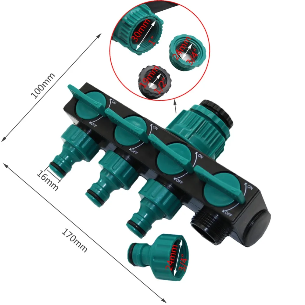 1PC 4-Way Hose Splitters 1