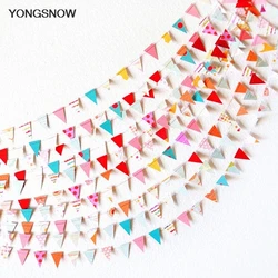 4m Small Paper Flags Hanging Paper Garland Wedding Bunting Banner Baby Shower Birthday Decoration String Streamer Party Supplies