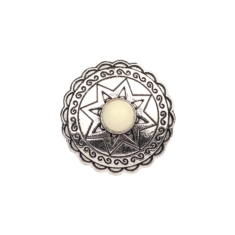 Boutons décoratifs en alliage de Zinc, breloques, en forme d'étoile ronde, pour bricolage, bijoux, accessoires, 3 pièces/lot, 29mm