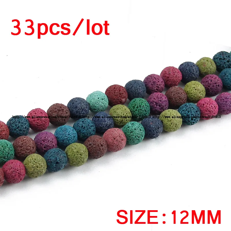 Colourful Lava Natural Stone Volcanic Rock 6/8/10/12MM Round Spacer Charms Loose Beads For Jewelry Bracelets Necklace Making DIY