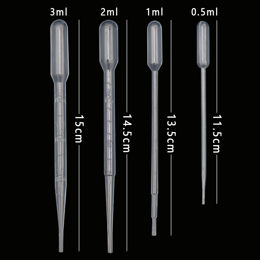 100/250Pcs Plastic Disposable Laboratory Transfer Graduated Pipettes Dropper Polyethylene Makeup Tools Supplies