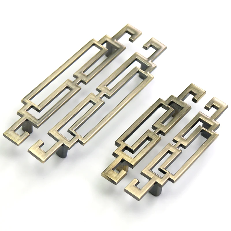 2PCS Antique Bronze Furniture Handles Cupboard Cabinet Drawer Wardrobe Door Pulls Handles Hole Space 64mm 96mm