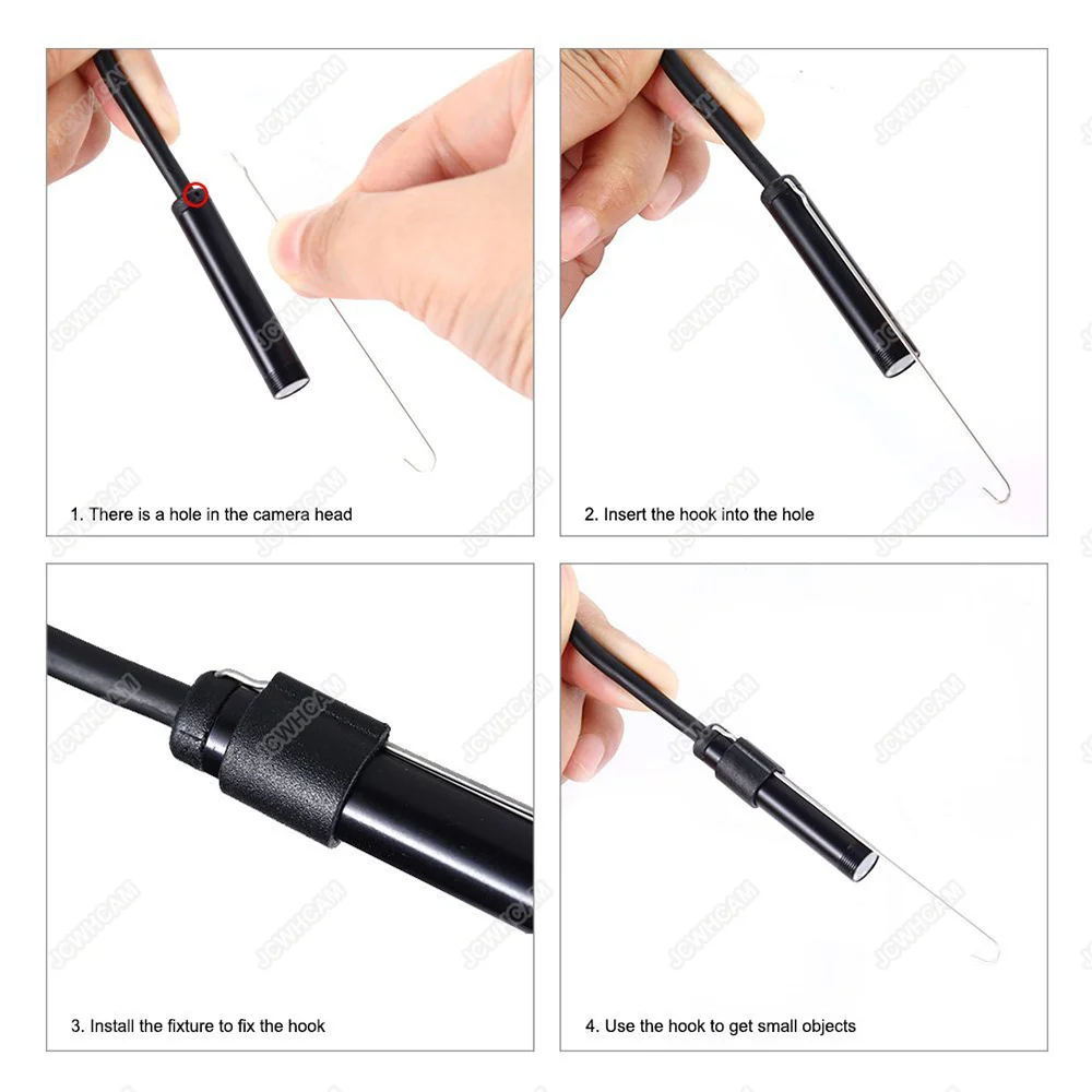 Full 1080P HD WIFI Endoscope Camera Inspection Camera 8mm Semi-Rigid Wireless BorescopeTube Wireless Video Inspection for IOS