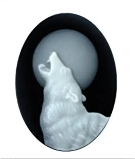 

20pcs 18mmx25mm Black White Oval Flatback Resin Wolf Cameo Charm Finding,Phone Decoration Kit,DIY Accessory Jewellry