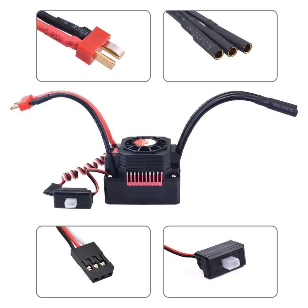 Waterproof ESC 35A 45A 60A 80A 150A 120A for Traxxas HSP HPI 1/8 1/10 1/12 RC Monster Redcat Volcano EPX Blackout XTE Buggy