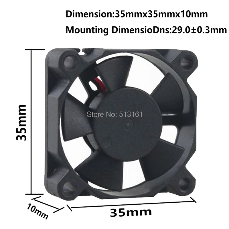 Gdstime Mini 5 V DC Không Chổi Than Quạt Làm Mát 35 mét 35x35x10 mét 3510 2Pin Ball Bearing Cooler