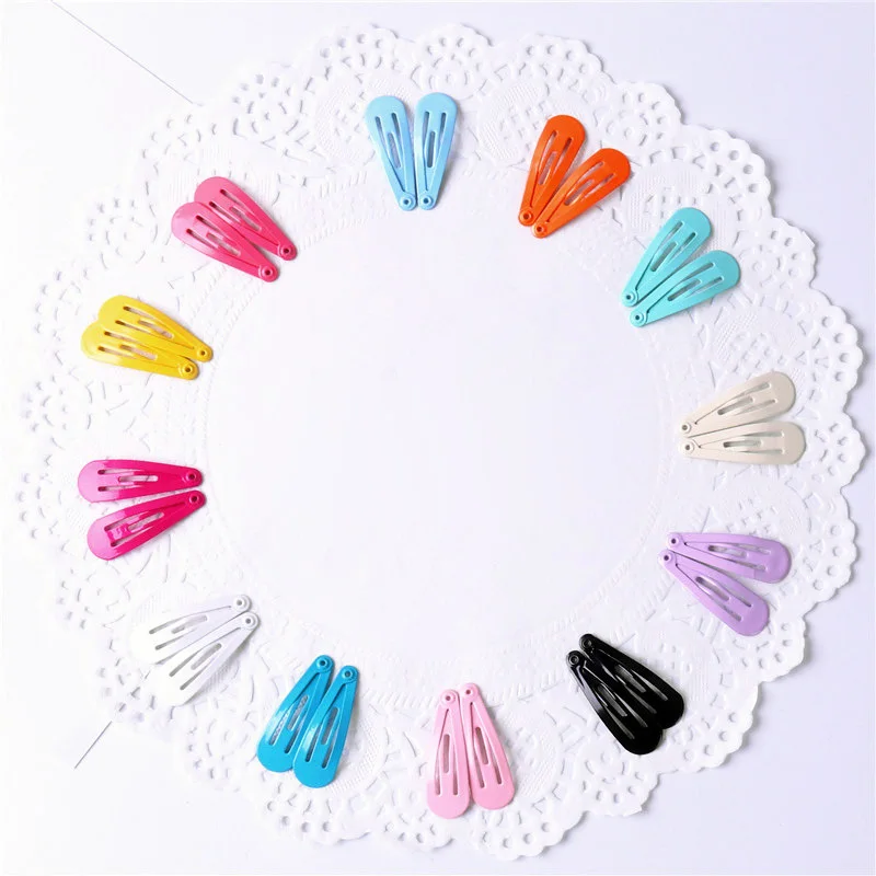 Korean Fashion 50Pcs/Set Solid Candy Color Hair Clip Dripping Hairpin 3cm Barrette Headdress Box Hairclip Girls Hair Accessories