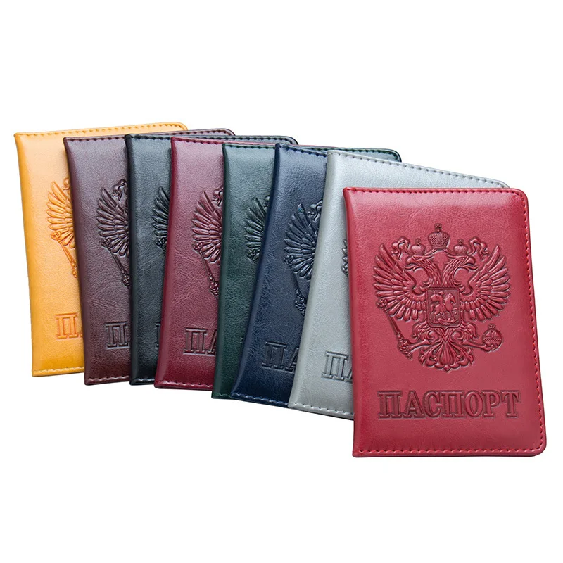 New High Quality Passport Cover for Men Women Travel Passport Case Russia Travel Document Cover SIM Passport Holders