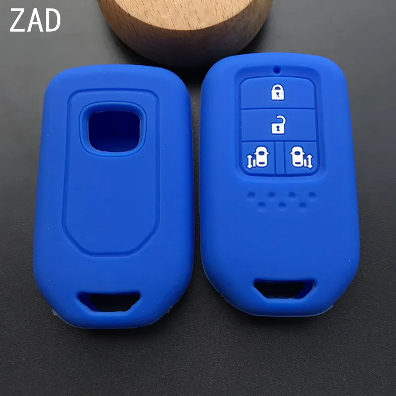 ZAD Silicone Rubber car key fob cover case shell set sticker protect skin for HONDA STEPWGN Odyssey Freed Elysion MPV Remote key