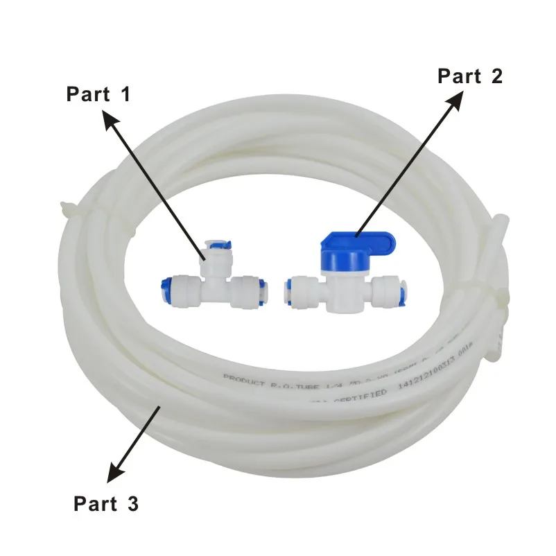 Pembuat Es Instalasi Kit untuk Standar 1/4 "Output Reverse Osmosis Sistem Lemari Es dan Air Filter
