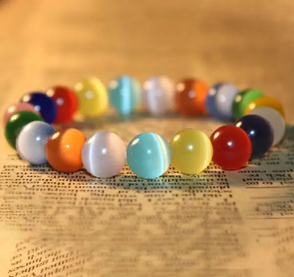 6/810/12mm Opal Bracelet Colorful Candy Colors Bracelets For Women and Girls