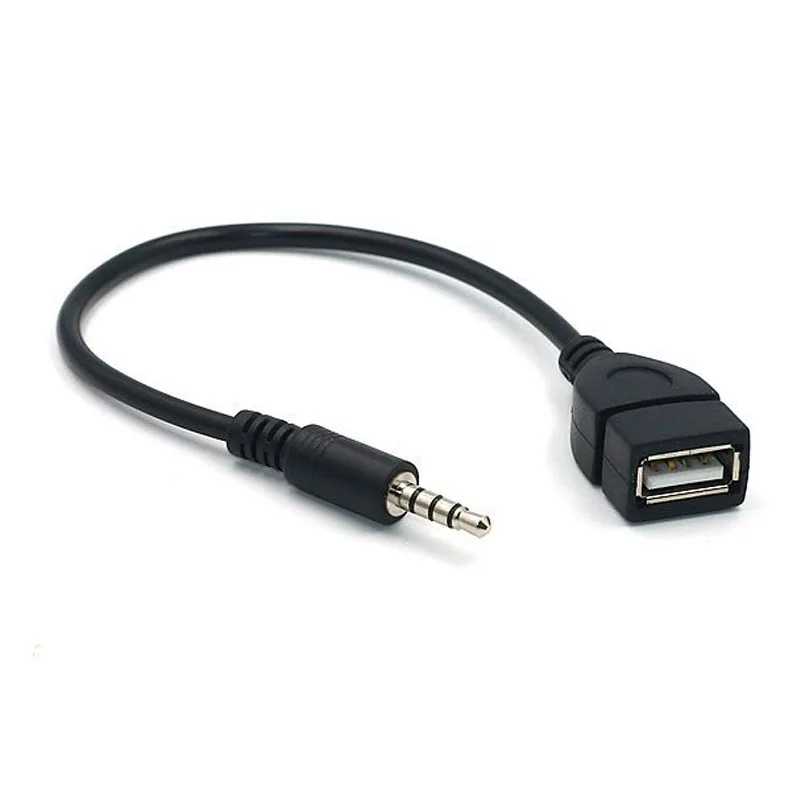 

Car MP3 Player Converter 3.5 mm Male AUX Audio Jack Plug To USB 2.0 Female Converter Cable Cord Adapte