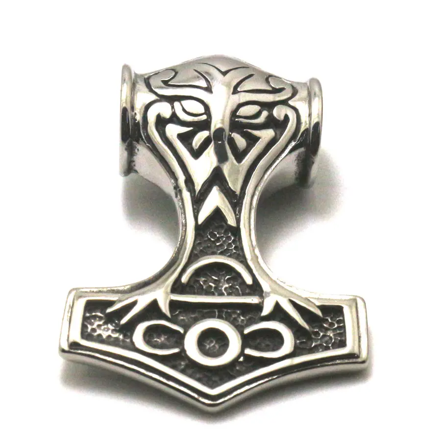 

New Arrival Men Boy Cool 316L Stainless Steel Newest Punk Gothic Thor's Hammer Big Pendant Wholesale Price