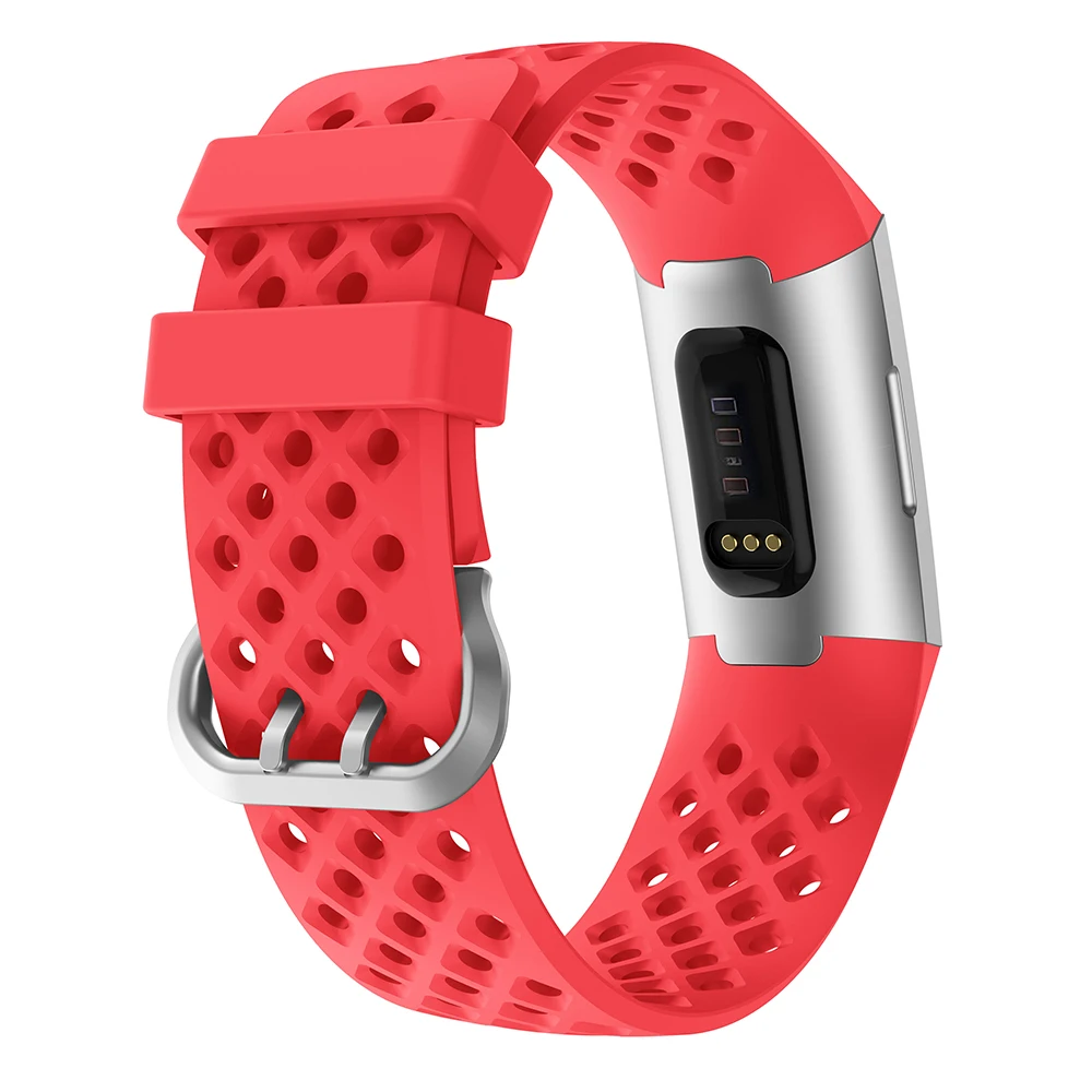 soft Silicone Sports Band For Fitbit Charge 3 Bracelet Watchband Strap For Fitbit Charge3 Watch Straps band with Metal Buckle