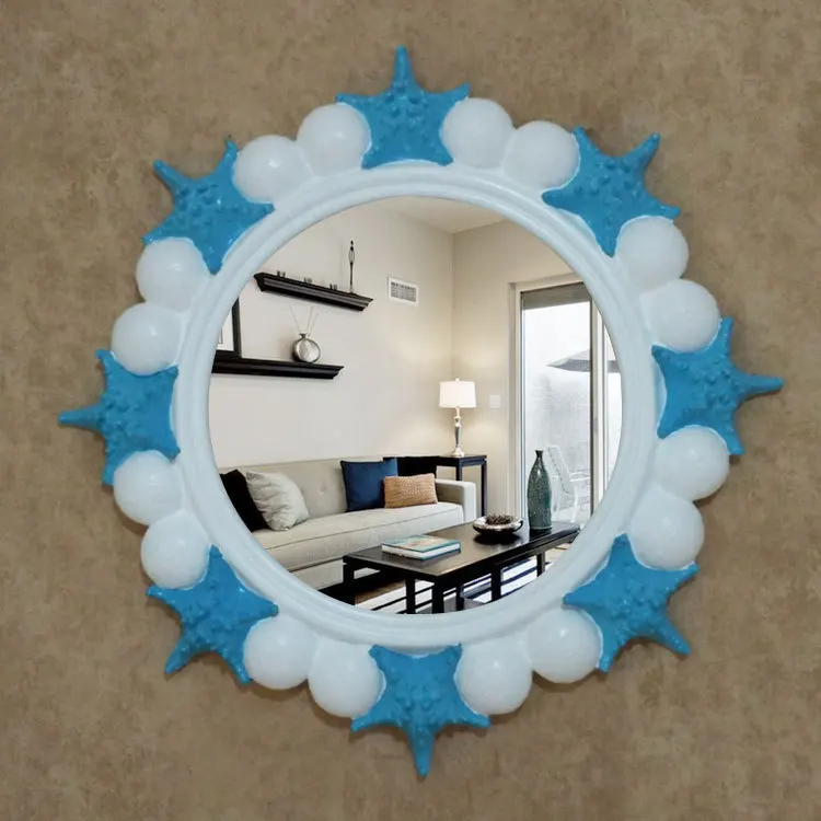 54.5cmx54.5cm European Bathroom Mirror Waterproof Bathroom Decorative Mirror Wall Hanging Bathroom Mirror Mediterranean