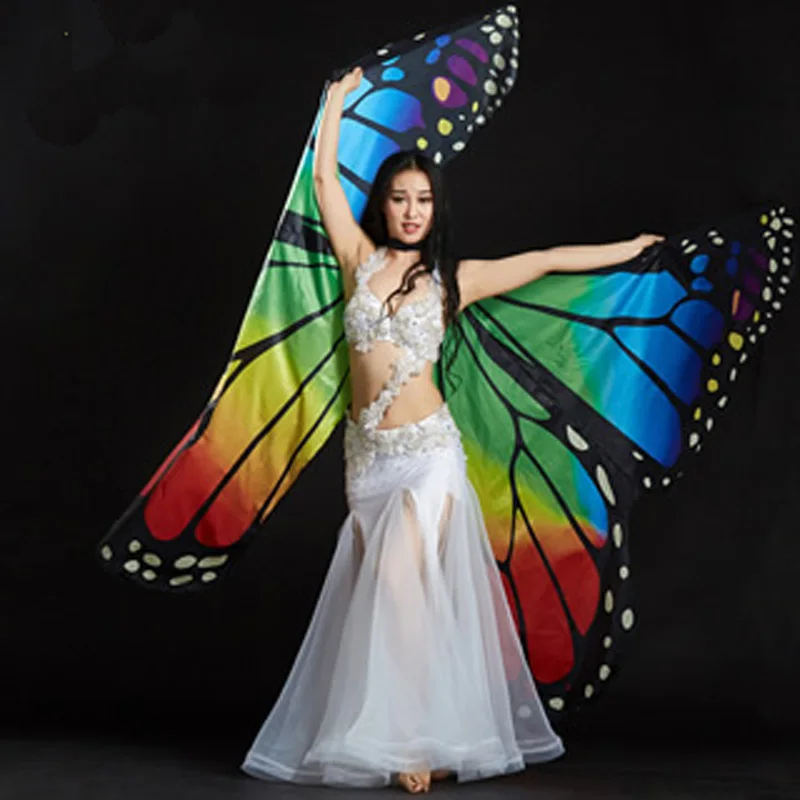 New Arrival Butterfly design Oriental dancing Isis Wings Colorful  Stage Performance Props Polyester belly dance Accessory Wings