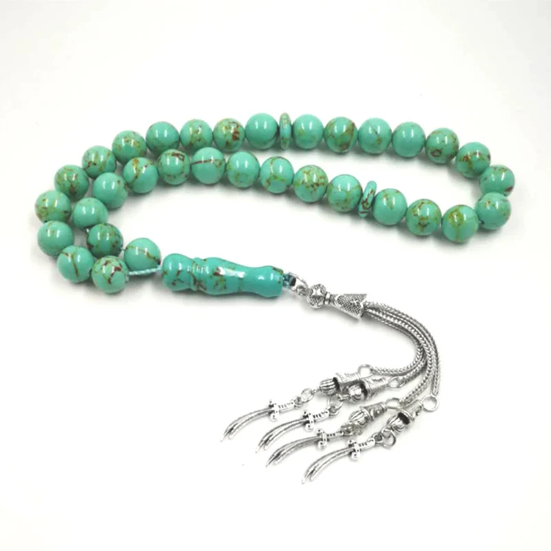 Tasbih turquoises stone Islam Misbaha arabic handmade misbaha bracelet prayer beads 33 stone ramadan accessories jewelry