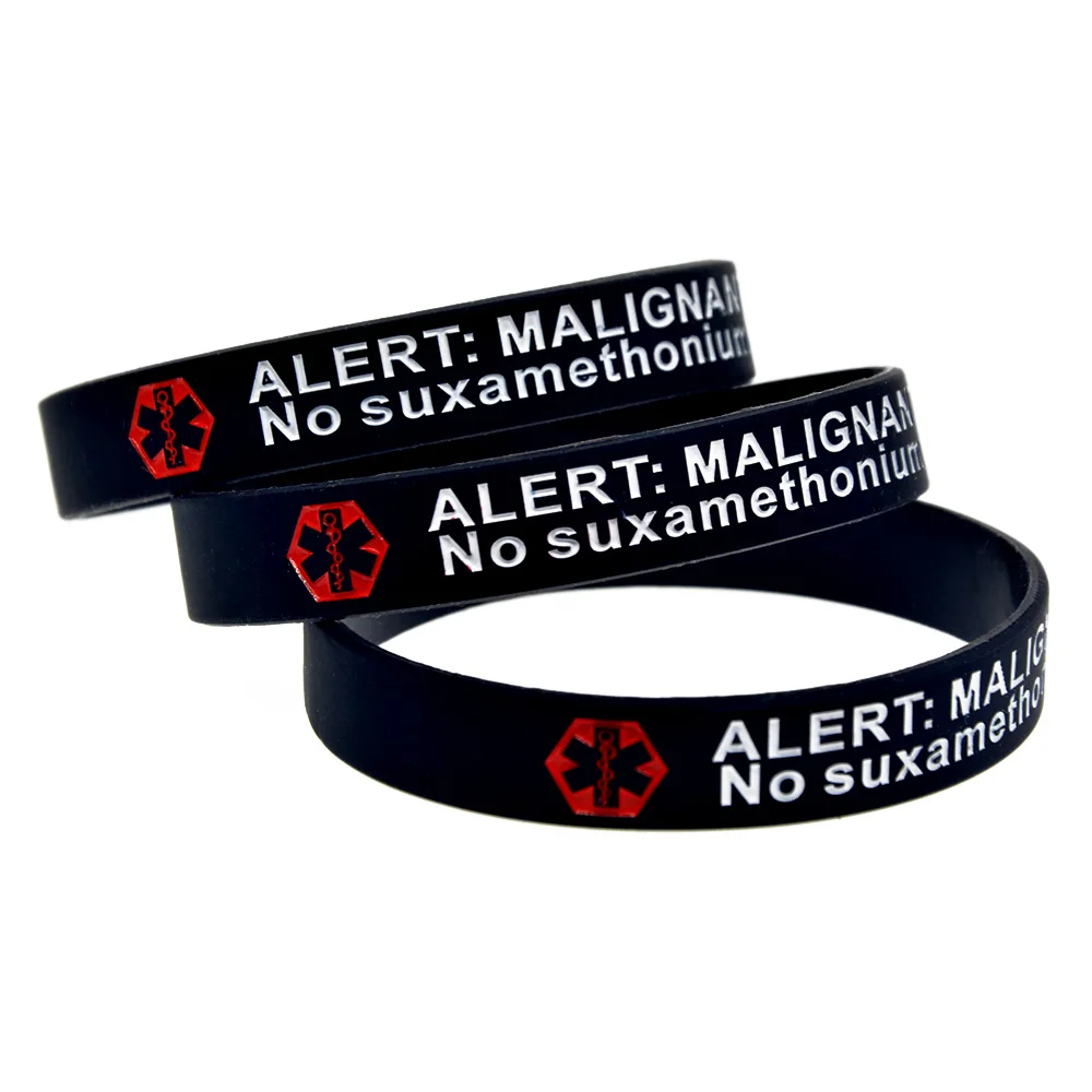 50 Stück, Warnarmband aus Silikon für Fälle von maligner Hyperthermie, 1/2 Zoll breit, für Damen und Herren, Gummiarmband, motivierendes Armband. – Detail 7