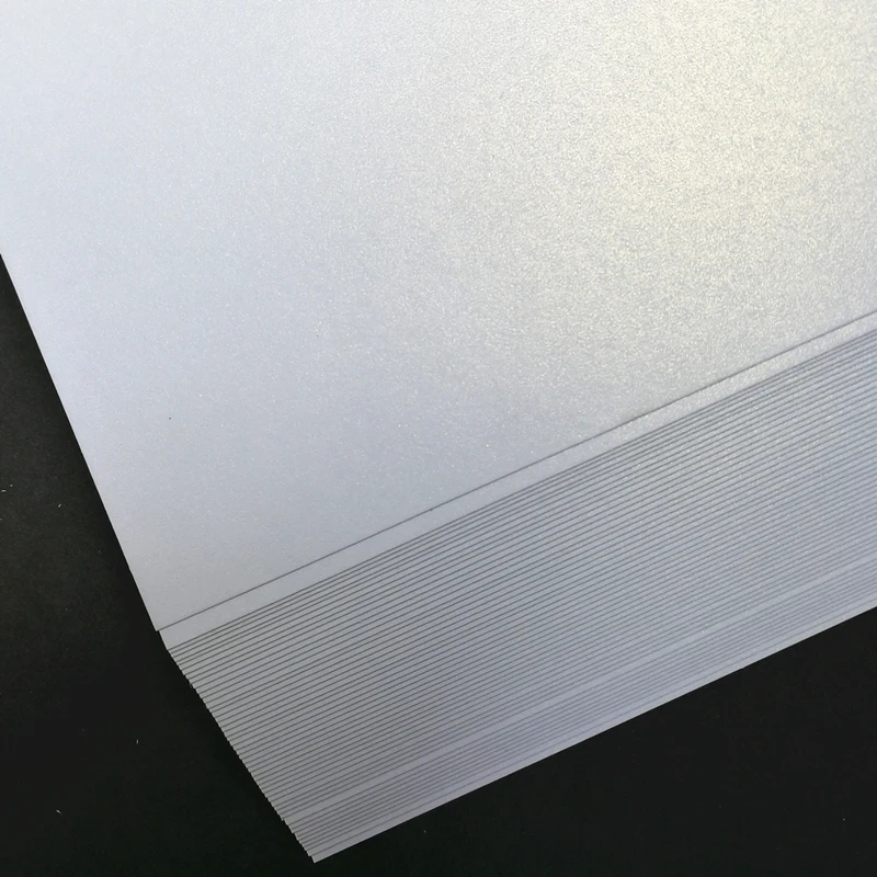 50pcs free shipping A4 size 21x29.7cm 120/160/200/250/300gsm Pearl paper double ice white color model party wedding decorations