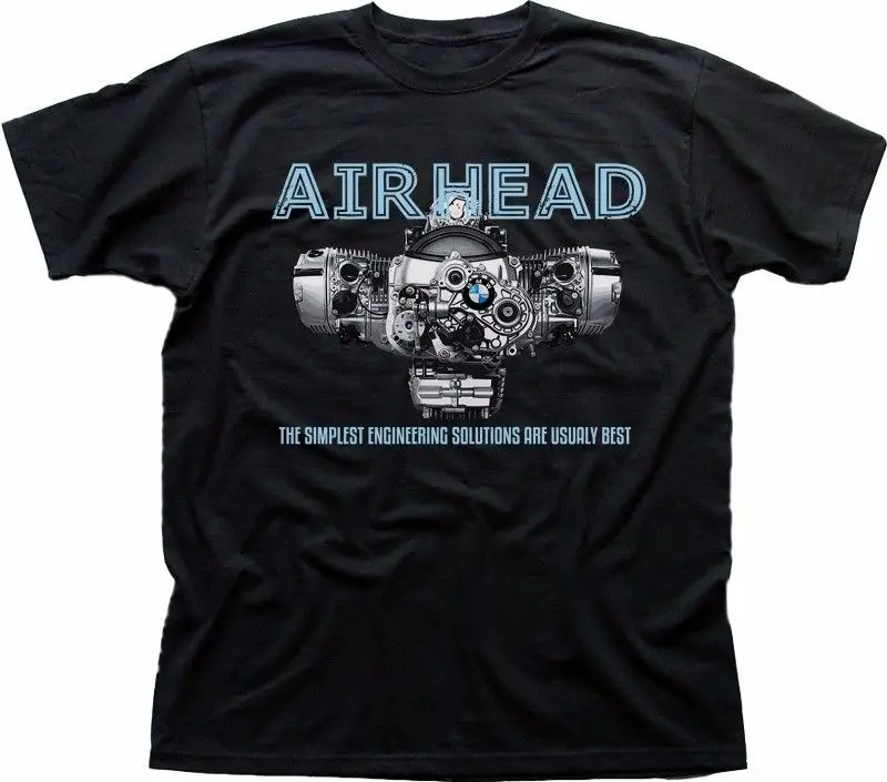 Airhead Boxer Twin R65 R75 R1200Gs Motorcycle R1200Rt Black Tshirt 100% Cotton Mens Summer Sale 100 % Cotton T Shirt Funny