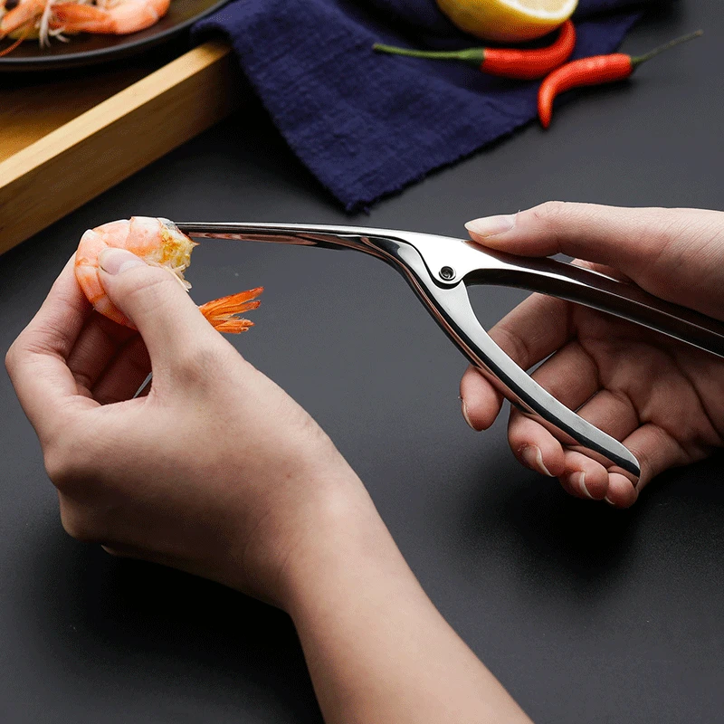 Tongs - Restaurant High-Class Stainless Steel Smart Shrimp Peeling Plier Kitchen Easy Peel Shrimp Clamp Housewife Handy Shrimp