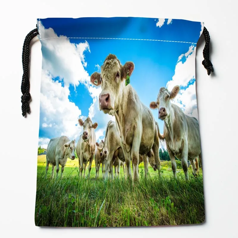 New Custom Cow Drawstring Bags Custom Storage Bags Storage Printed gift bags 18*22cm Compression Type Bags