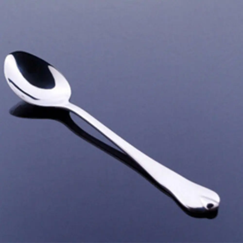 1PCS Long Handled Soup Dessert Spoon 7.5cm Kitchen Picnic Round Dinner Cream Spoons Stainless Steel Coffee Teaspoon