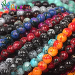 OlingArt Glass Beads 6MM 100pcs Round Assorted Colorful DIY Earrings Bracelet  Choker Necklace Jewelry Making