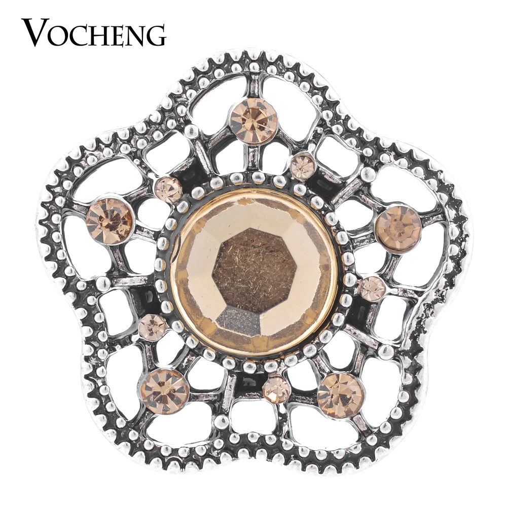 Vocheng Ginger Snap Jewelry 18mm Hollow out Blossom 4 Colors Charms Vn-1142