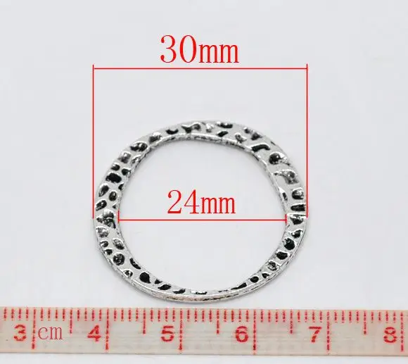 DoreenBeads Retail Silver Color Jewelry Ring Connectors 30x28mm,sold per pack of 20