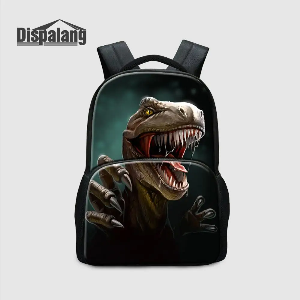

17 Inch Canvas Laptop Backpack For Teenagers Zoo Animal Dinosaur Tiger Fox School Bags Men Cool Travel Shoulder Bag Boys Bagpack