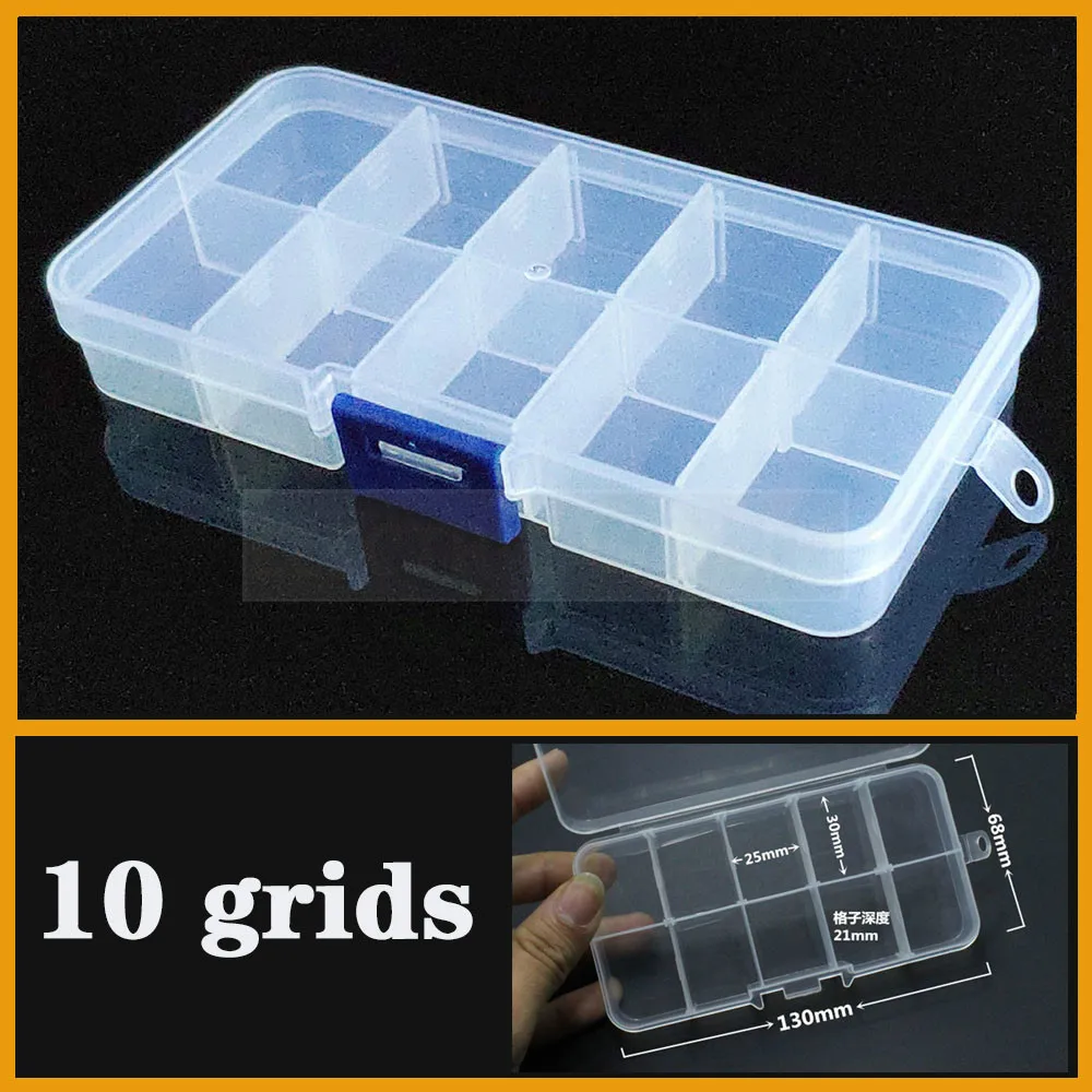 Container 10 grid Plastic Box Practical Adjustable Compartment Jewelry Bead storage case Screw Holder Case Display Organizer